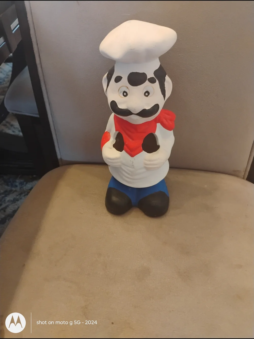 Vintage Chef Figurine Utinsel Holder with Red Scarf